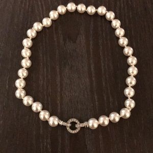 Pearl Necklace with Crystal Clasp